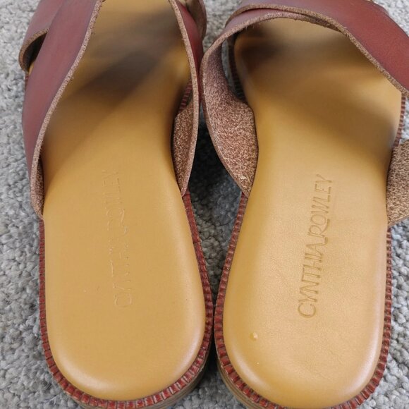 Cynthia Rowley Sandals Womens Size 7 Shoes Flats Criss Cross Straps Slip On - Picture 8 of 9
